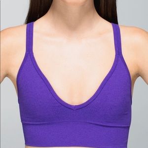 Lululemon Seamlessly Plunge Bra Heathered Bruised Berry Size 0